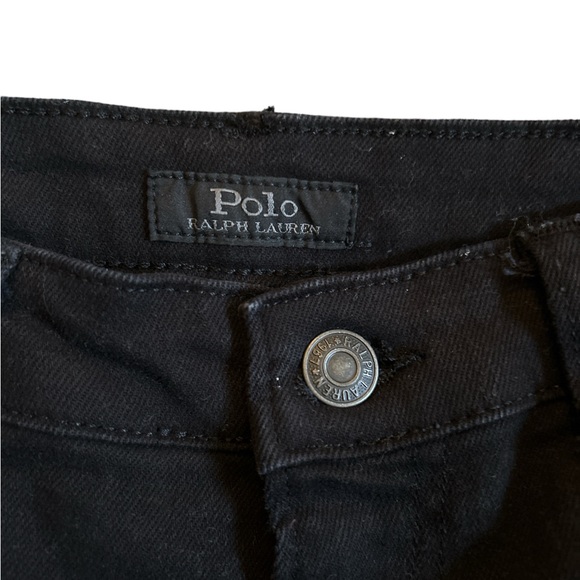 Polo Ralph Lauren Hampton Straight Stretch Jean Black Denim Size 14/16 - Picture 4 of 9